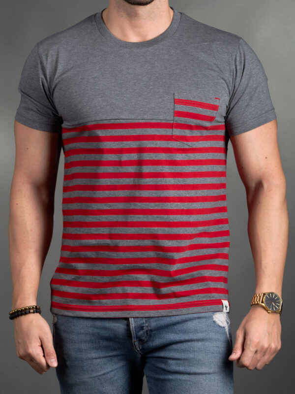 Μπλούζα Eyeful Κόκκινο/Γκρί Kοντομάνικη