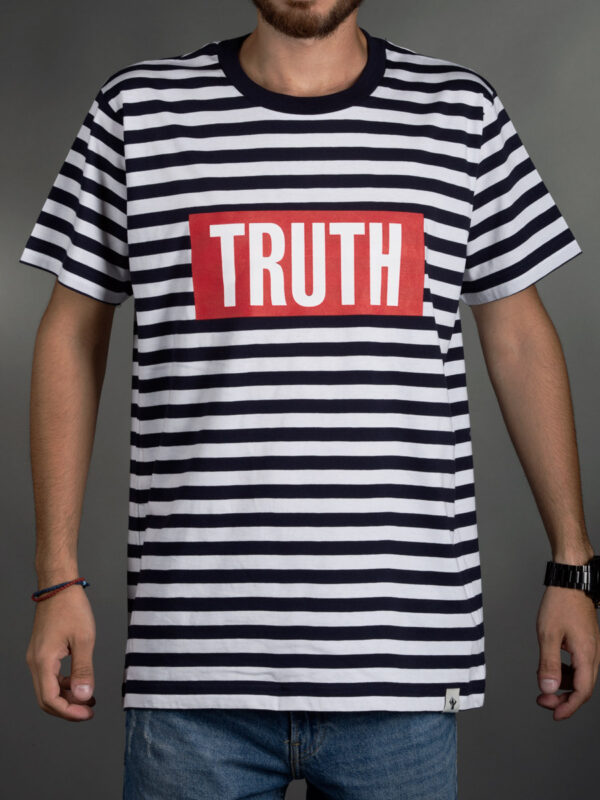 Μπλούζα Ριγέ Truth Λευκό/Σκούρο Μπλέ Kοντομάνικη